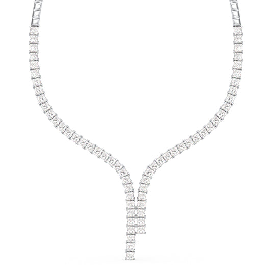 AZALEA LAVALIERE PRINCESS CUT LAB GROWN DIAMOND NECKLACE, GOLD