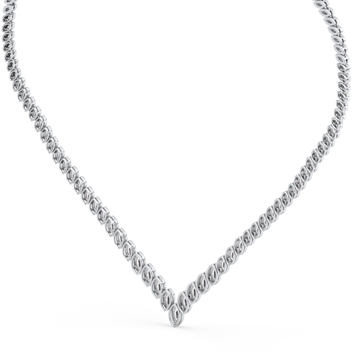 LILETTA BEZEL SET MARQUISE CUT LAB GROWN DIAMOND STATEMENT NECKLACE, GOLD