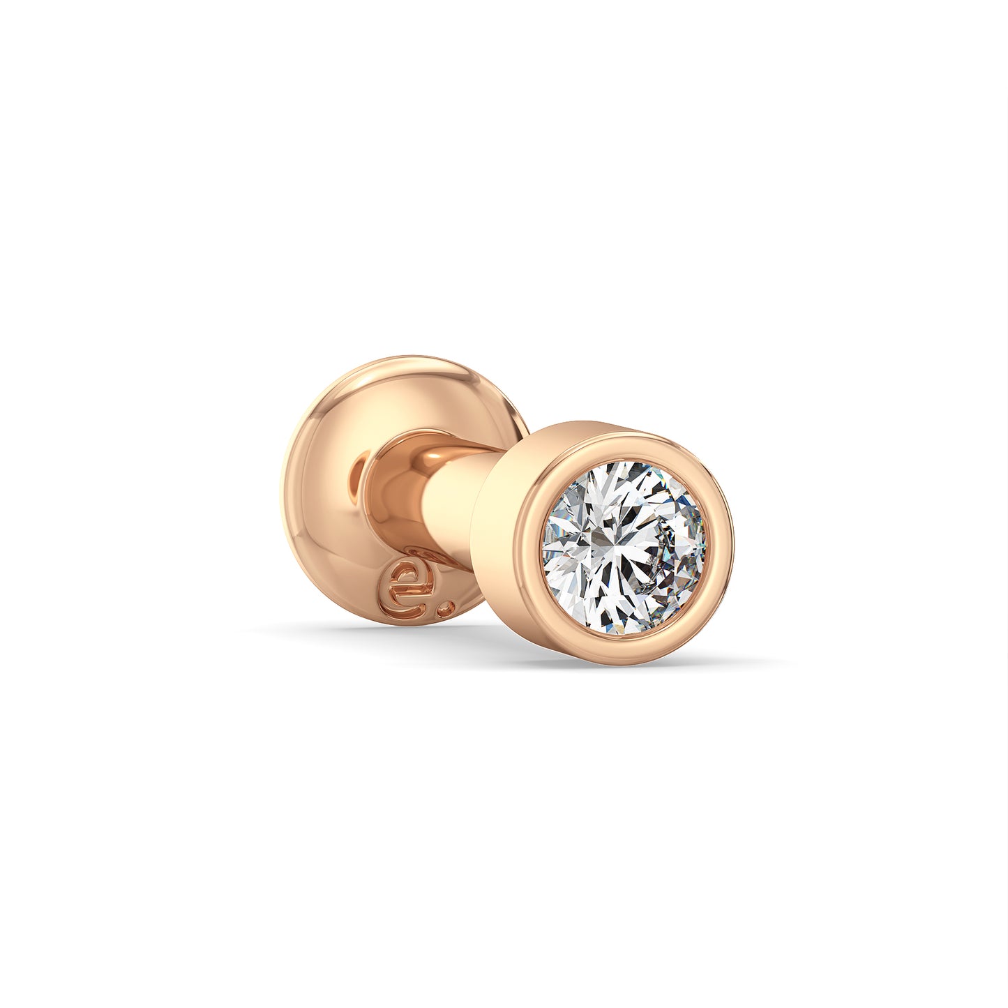 SOPHIA BEZEL SET ROUND CUT LAB GROWN DIAMOND NOSE PIN, GOLD