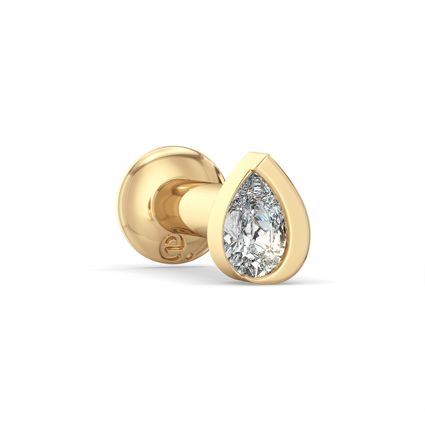 MARGUERITE PEAR CUT LAB GROWN DIAMOND NOSE PIN, GOLD