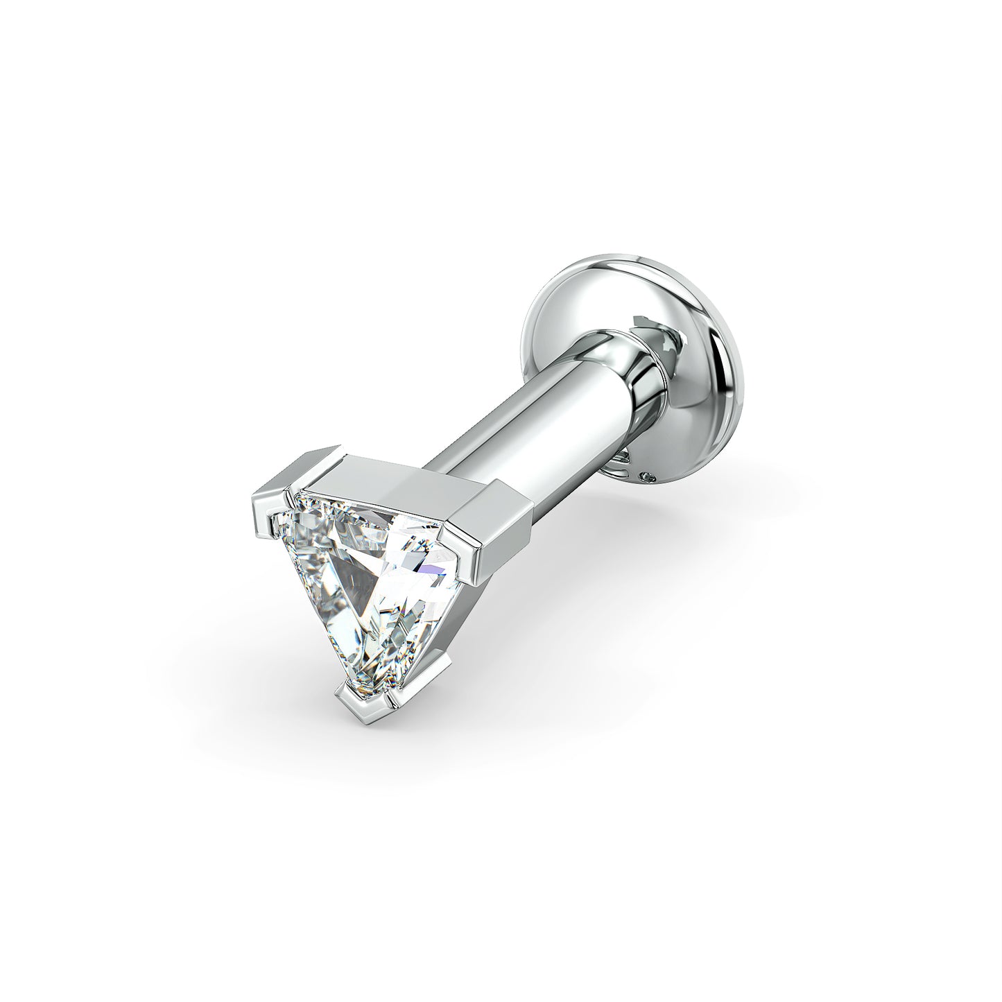 DAMAS TRILLION CUT LAB GROWN DIAMOND NOSE PIN, GOLD