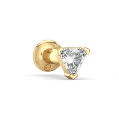 DAMAS TRILLION CUT LAB GROWN DIAMOND NOSE PIN, GOLD