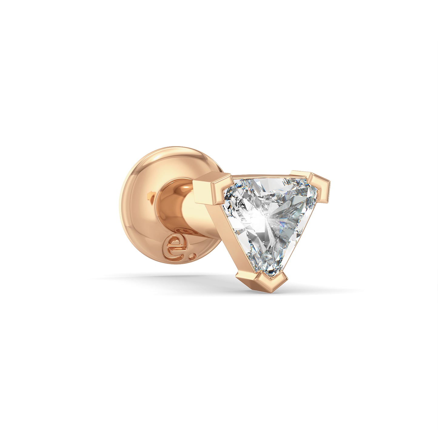 DAMAS TRILLION CUT LAB GROWN DIAMOND NOSE PIN, GOLD