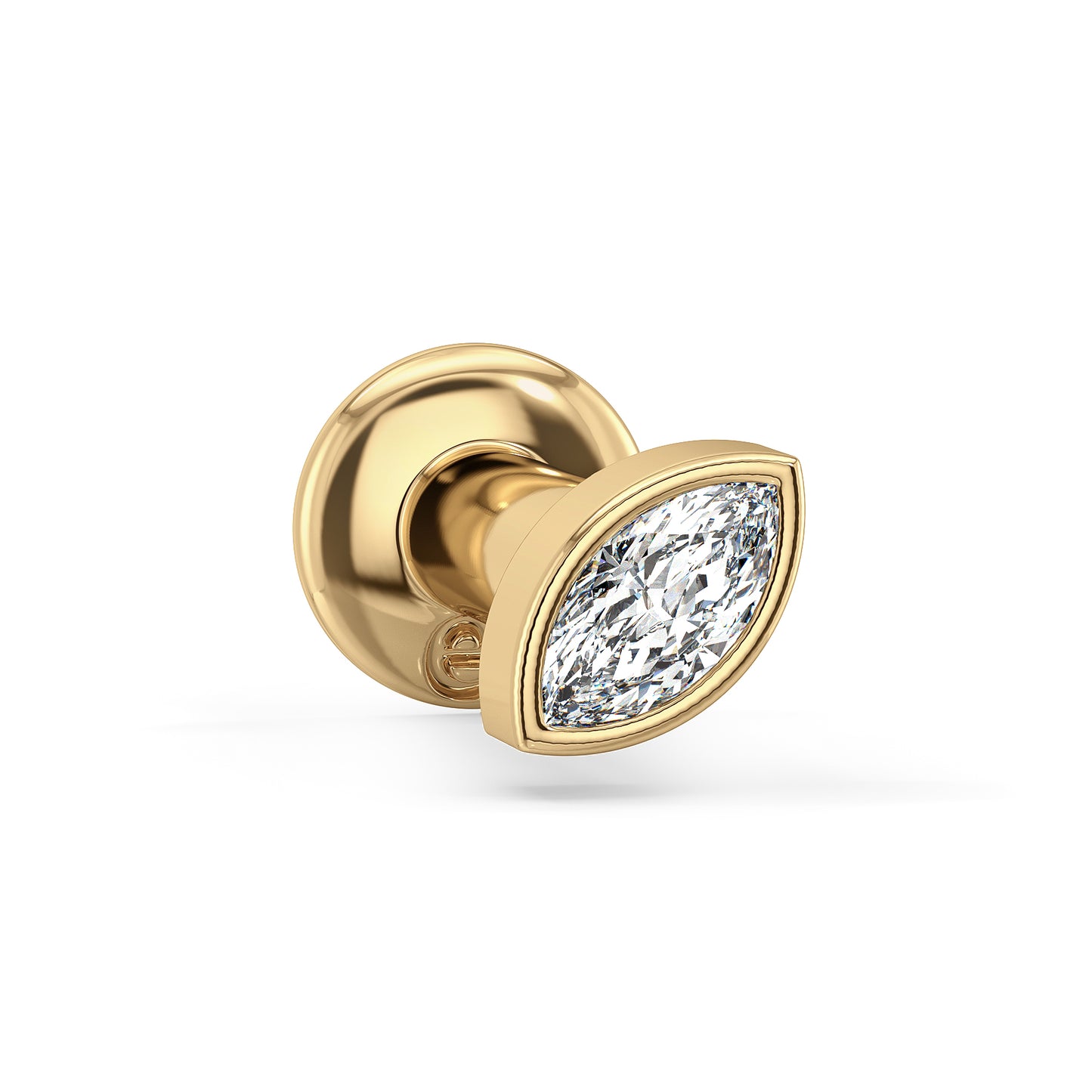 LILETTA BEZEL SET MARQUISE CUT LAB GROWN DIAMOND NOSE PIN, GOLD