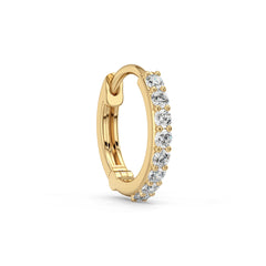 ROSE ROUND CUT HALF ETERNITY LAB GROWN DIAMOND NOSE RING, GOLD