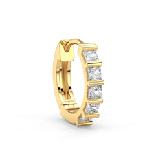 ROSE PRINCESS CUT LAB GROWN DIAMOND HALF ETERNITY NOSE RING, GOLD