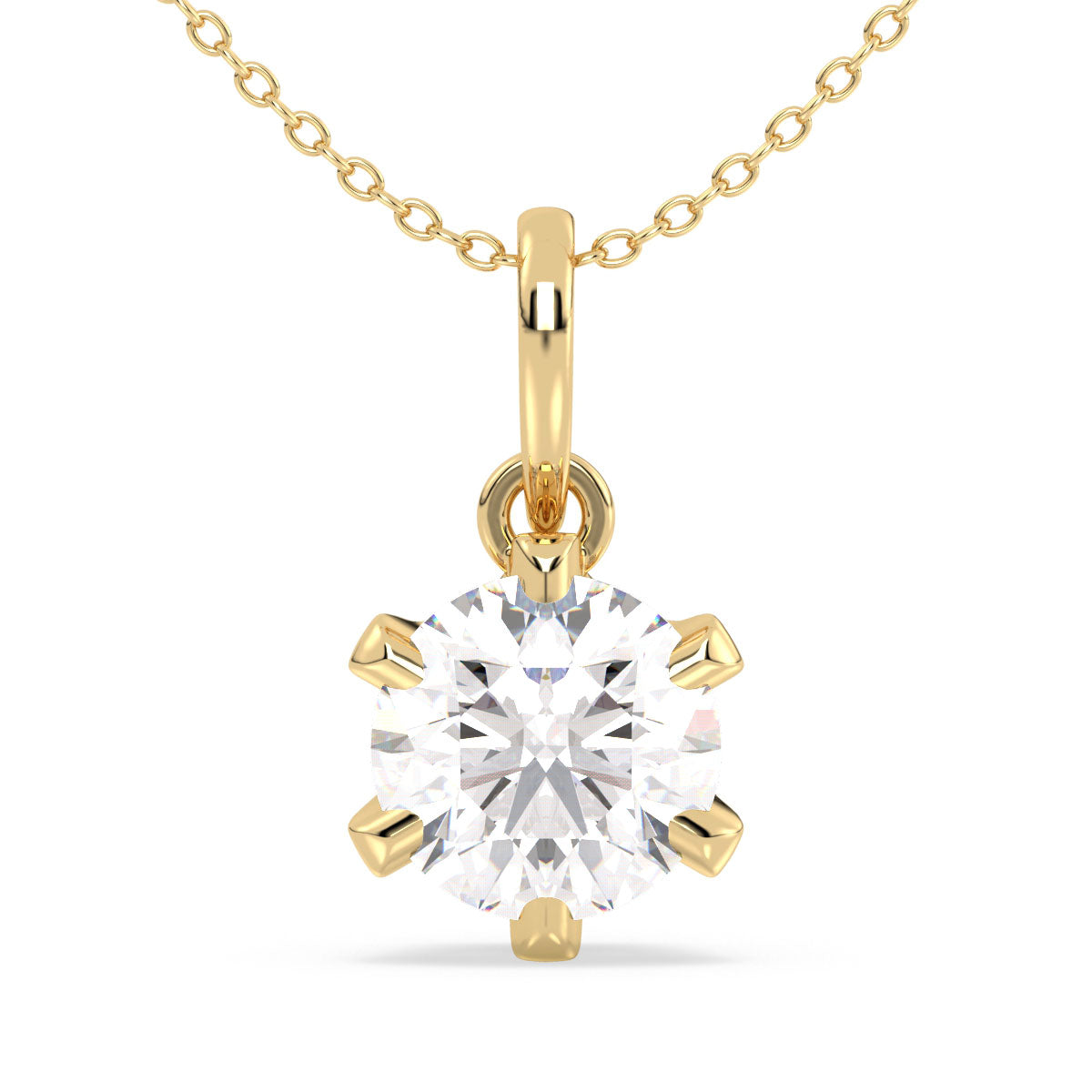 SOPHIA ROUND CUT LAB GROWN DIAMOND SOLITAIRE PENDANT, GOLD