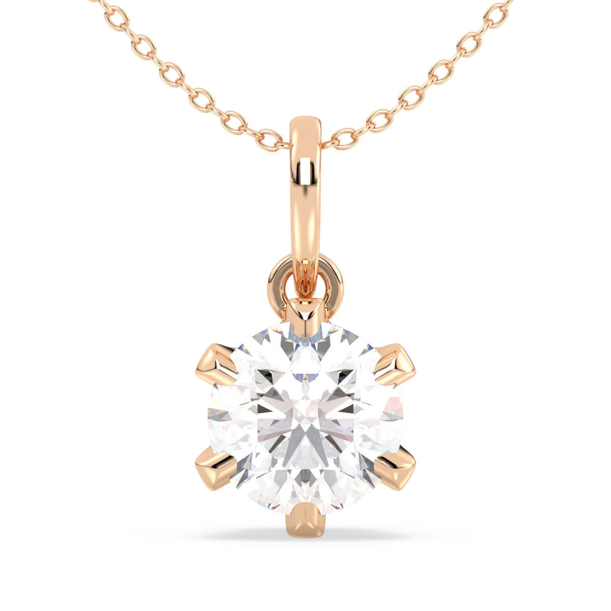 SOPHIA ROUND CUT LAB GROWN DIAMOND SOLITAIRE PENDANT, GOLD