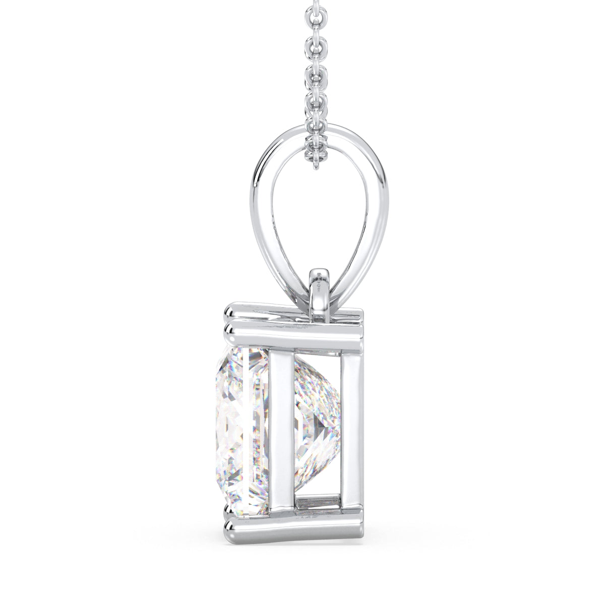 AZALEA PRINCESS CUT LAB GROWN DIAMOND SOLITAIRE PENDANT, GOLD