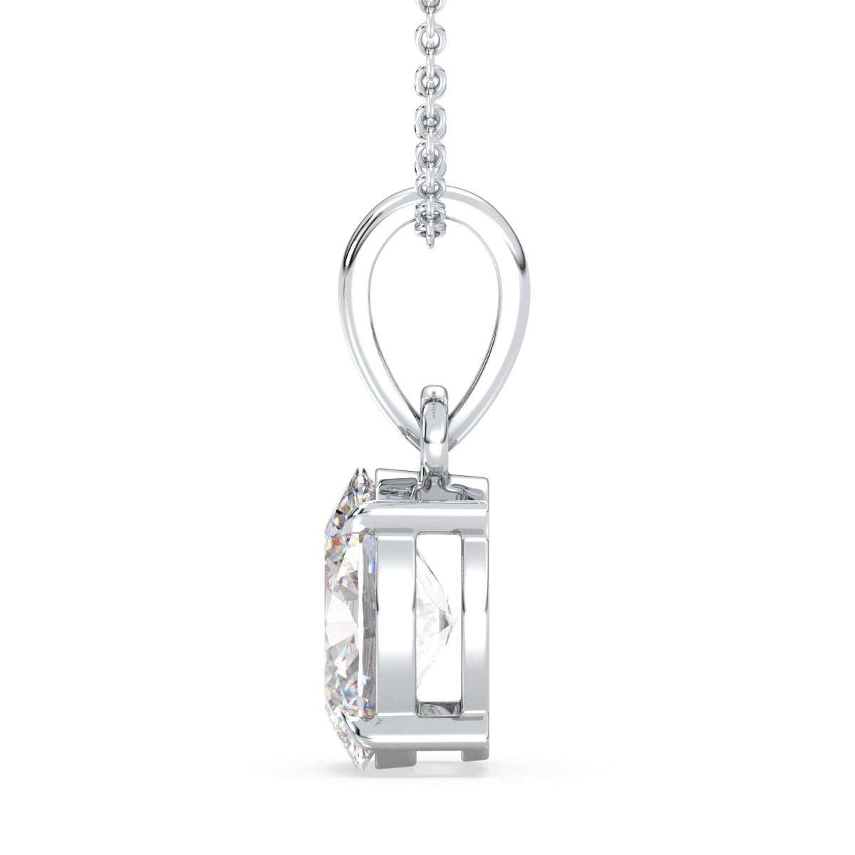 IRENE OVAL CUT LAB GROWN DIAMOND SOLITAIRE ELEGANT PENDANT, GOLD