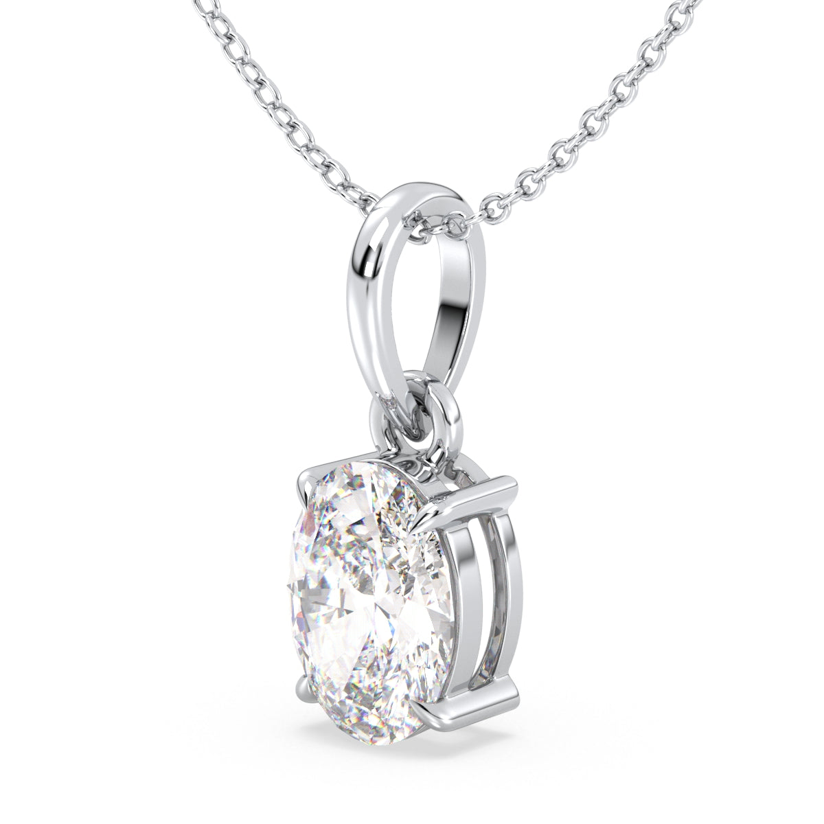 IRENE OVAL CUT LAB GROWN DIAMOND SOLITAIRE ELEGANT PENDANT, GOLD