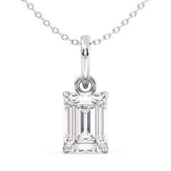 KATE EMERALD CUT LAB GROWN DIAMOND SOLITAIRE PENDANT, GOLD