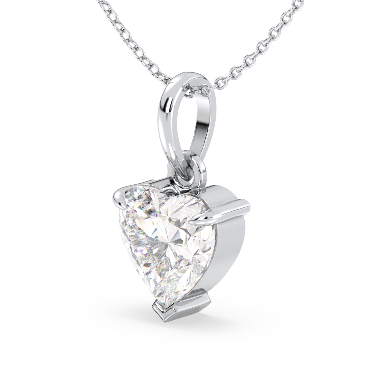 CLEMENCE VALENTINE LOVE HEART CUT LAB GROWN DIAMOND SOLITAIRE CLASSIC PENDANT, GOLD