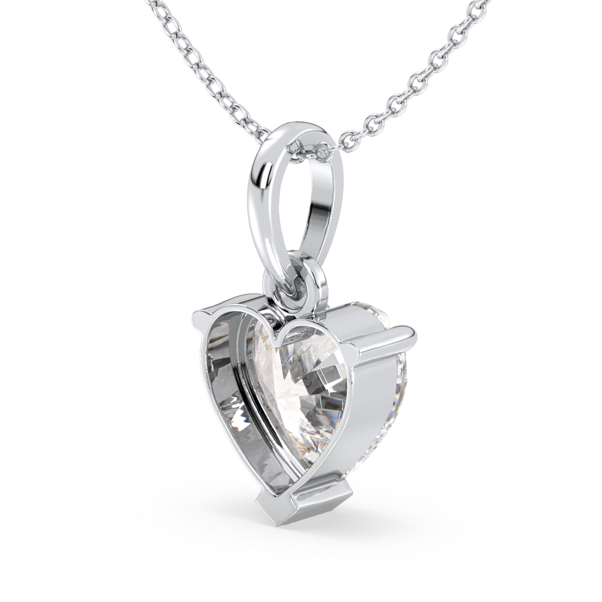 CLEMENCE VALENTINE LOVE HEART CUT LAB GROWN DIAMOND SOLITAIRE CLASSIC PENDANT, GOLD