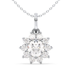 CLARETTE SNOWFLAKE ROUND CUT LAB GROWN DIAMOND PENDANT, GOLD