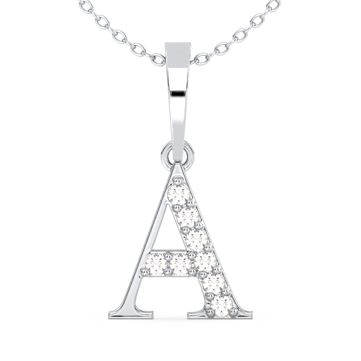 THEA LETTER 'A' LAB GROWN DIAMOND ALPHABET PENDANT, GOLD