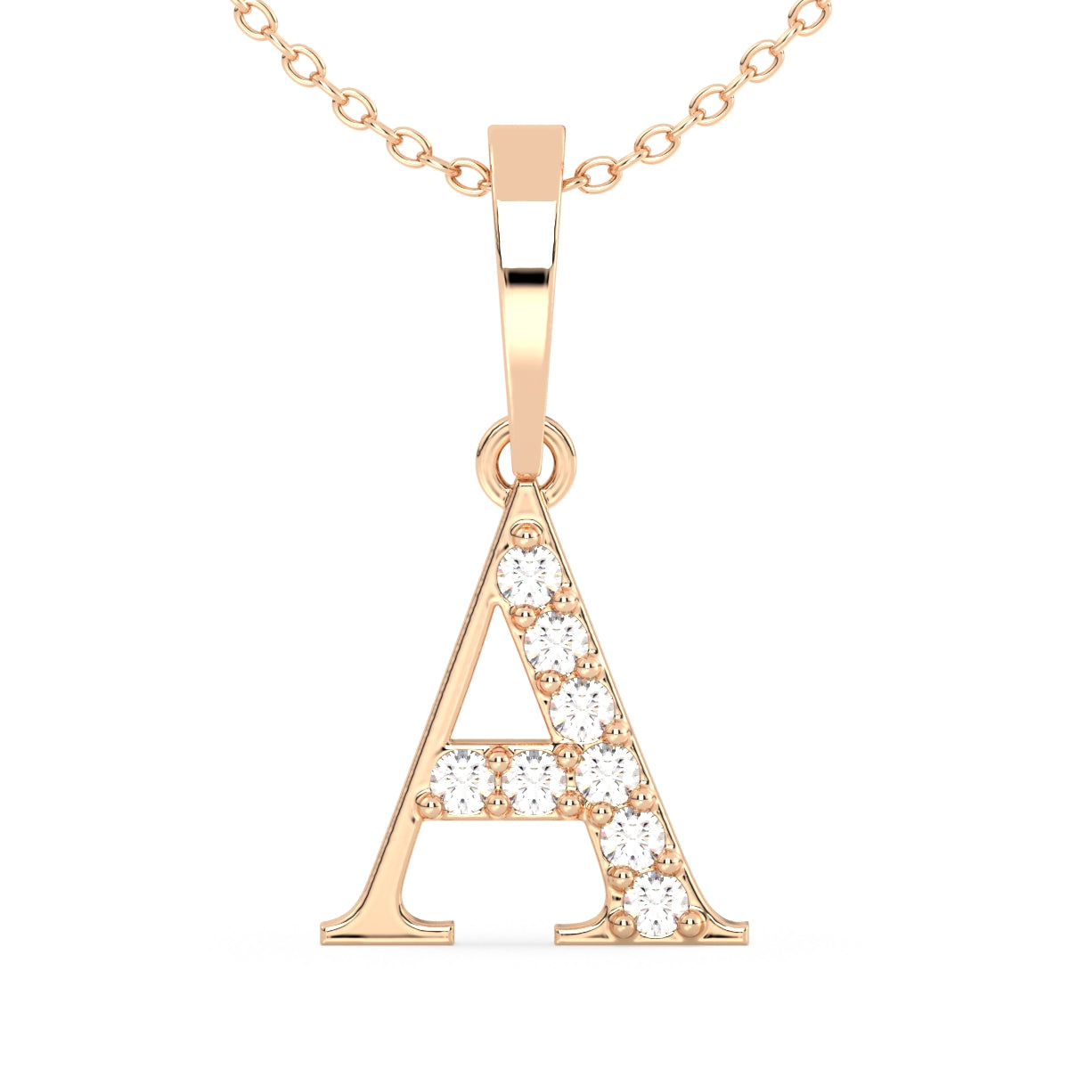 THEA LETTER 'A' LAB GROWN DIAMOND ALPHABET PENDANT, GOLD