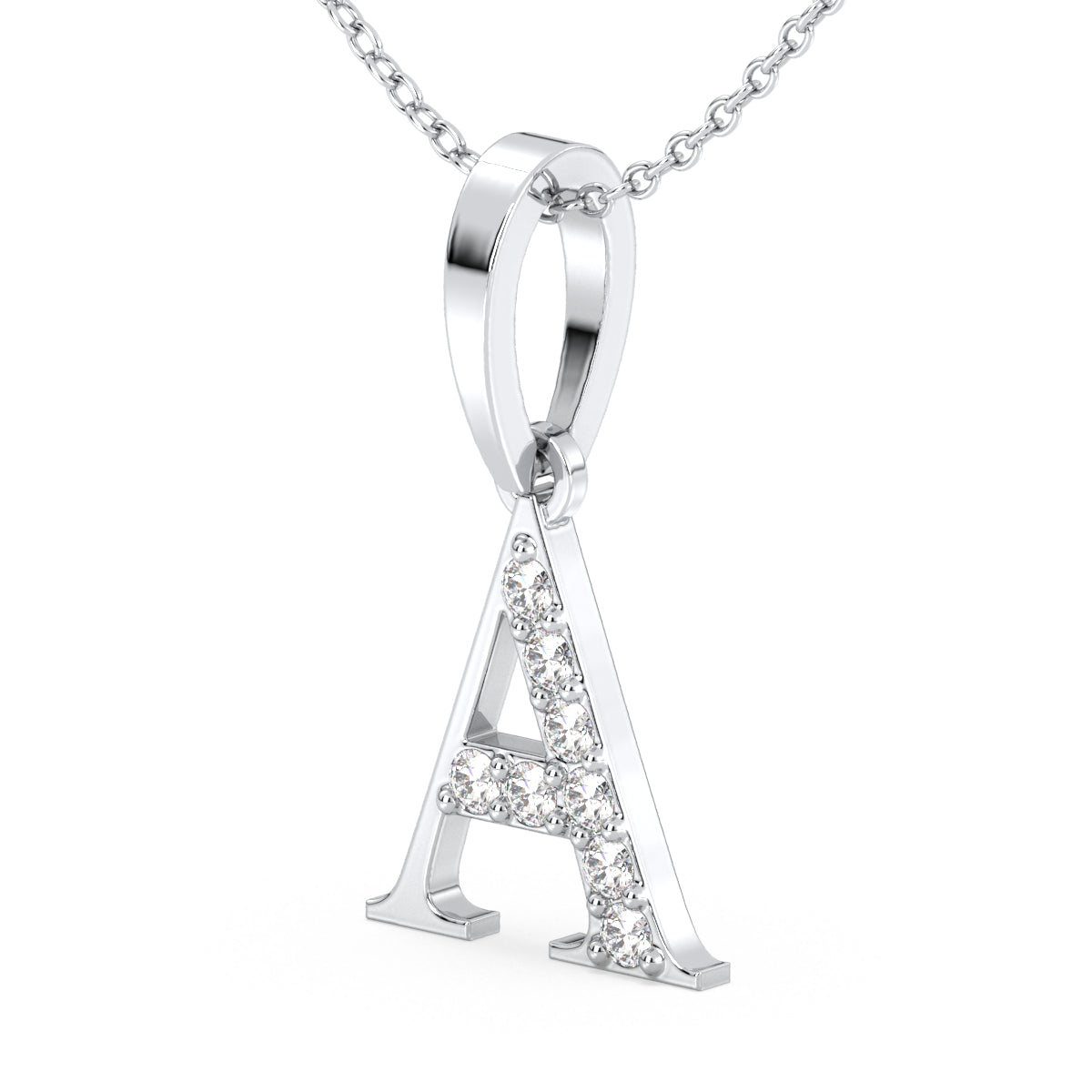 THEA LETTER 'A' LAB GROWN DIAMOND ALPHABET PENDANT, GOLD