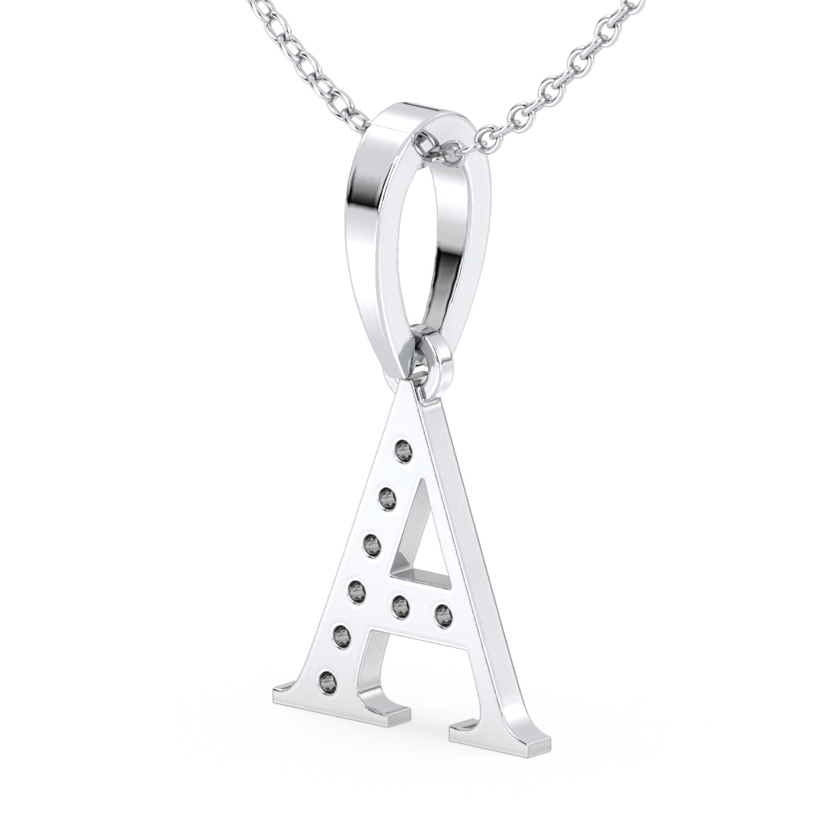 THEA LETTER 'A' LAB GROWN DIAMOND ALPHABET PENDANT, GOLD