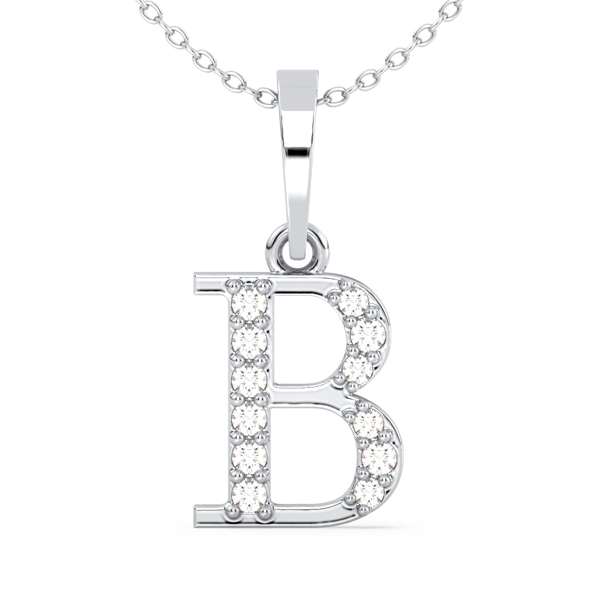 THEA LETTER 'B' LAB GROWN DIAMOND ALPHABET PENDANT, GOLD