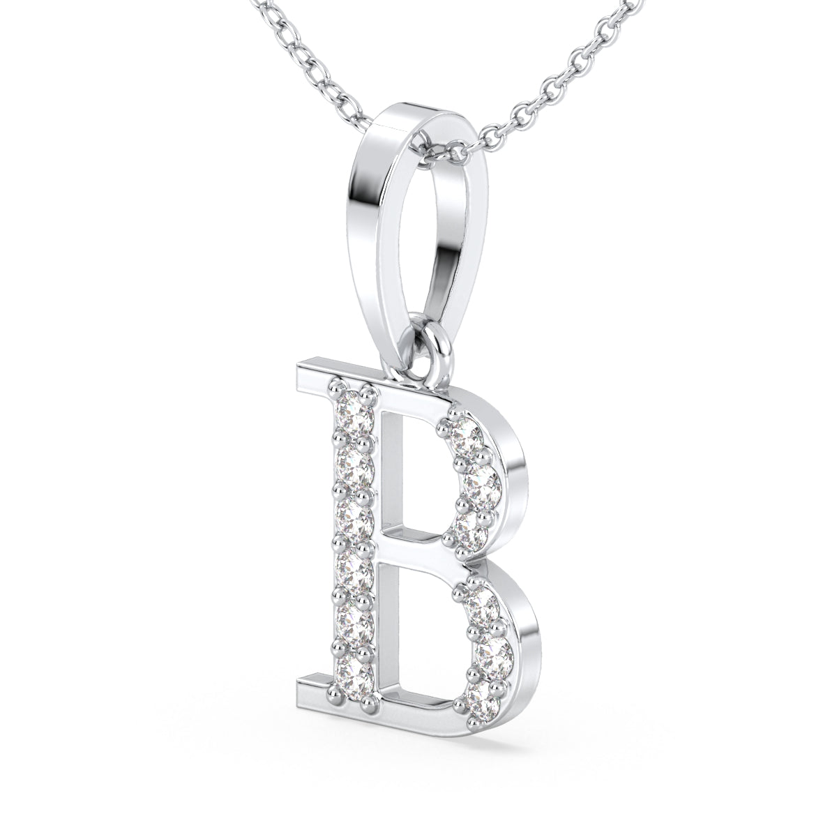 THEA LETTER 'B' LAB GROWN DIAMOND ALPHABET PENDANT, GOLD