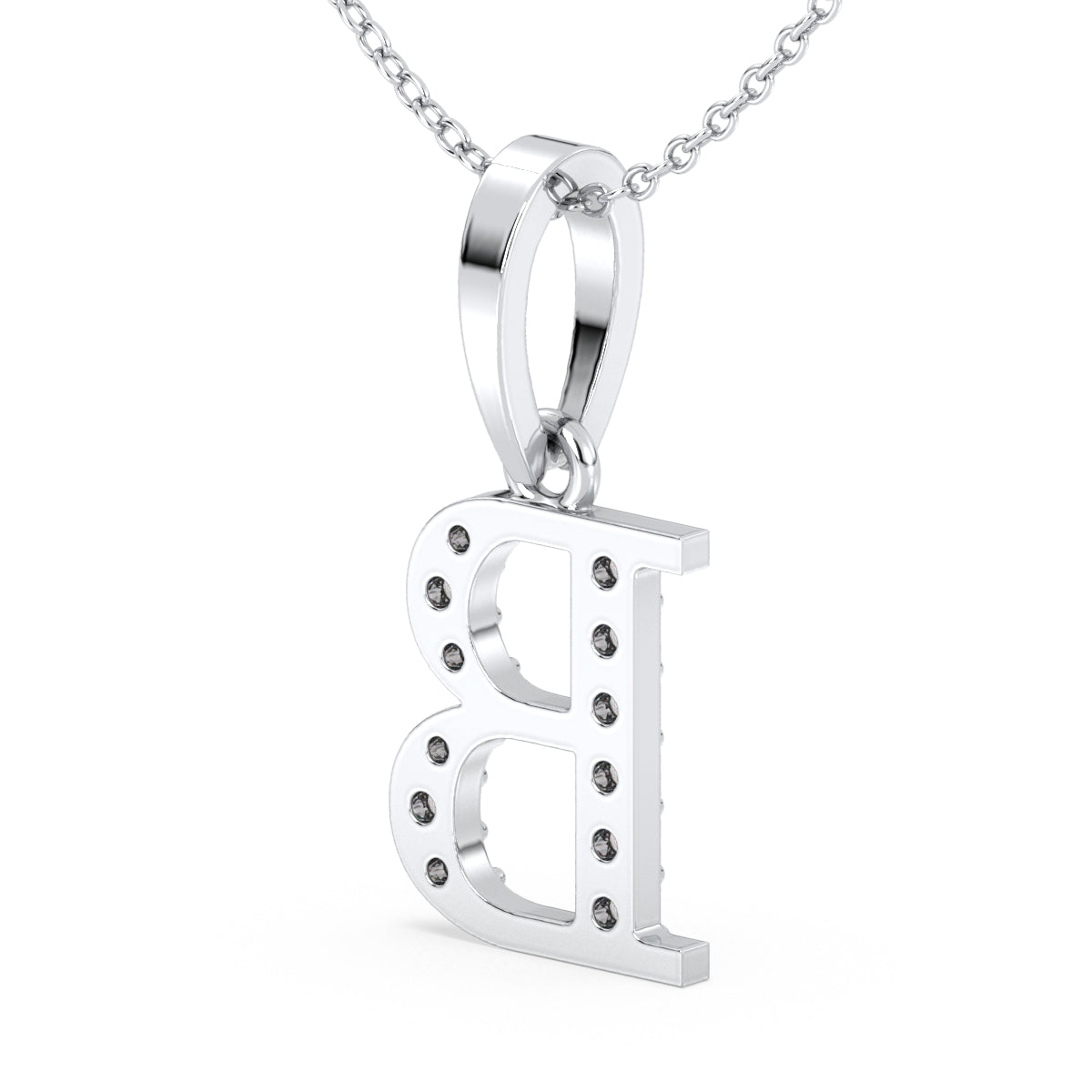 THEA LETTER 'B' LAB GROWN DIAMOND ALPHABET PENDANT, GOLD