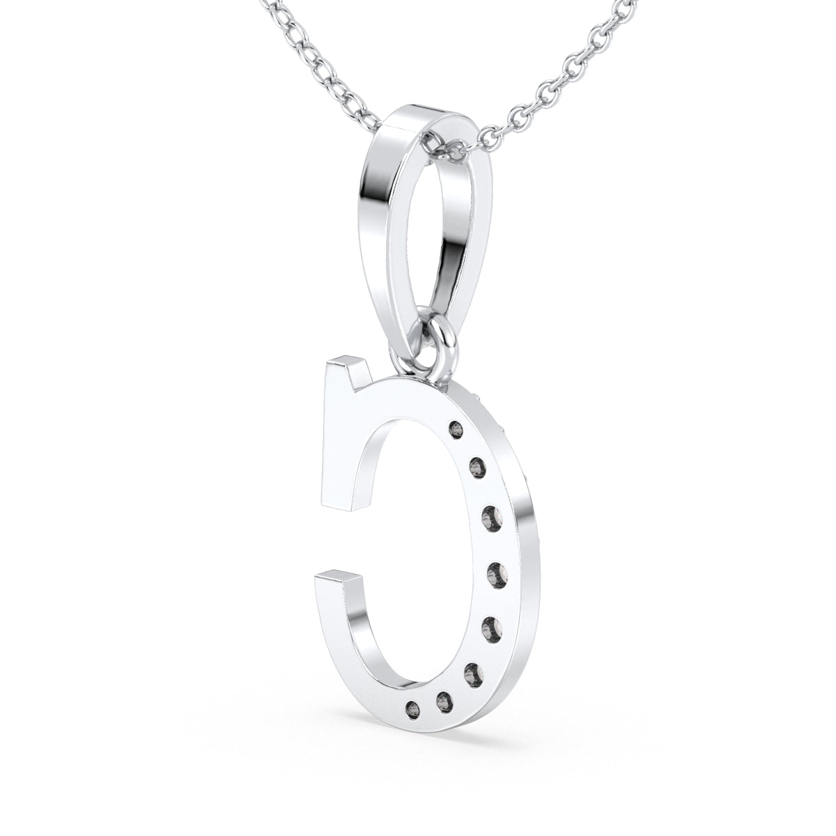 THEA LETTER 'C' LAB GROWN DIAMOND ALPHABET PENDANT, GOLD