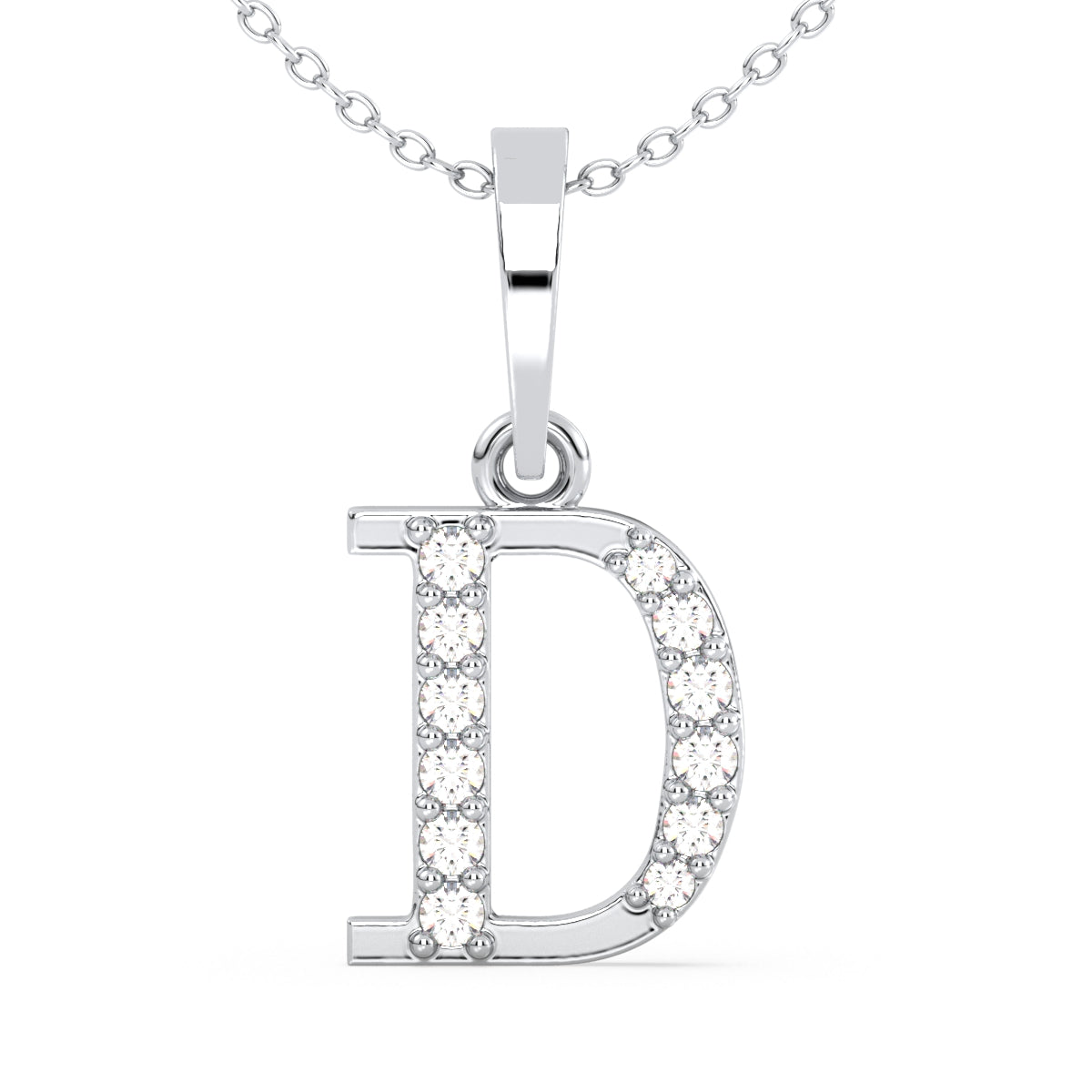 THEA LETTER 'D' LAB GROWN DIAMOND ALPHABET PENDANT, GOLD