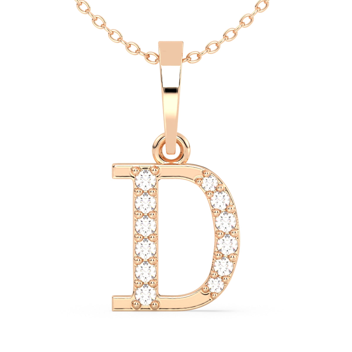 THEA LETTER 'D' LAB GROWN DIAMOND ALPHABET PENDANT, GOLD