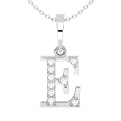 THEA LETTER 'E' LAB GROWN DIAMOND ALPHABET PENDANT, GOLD