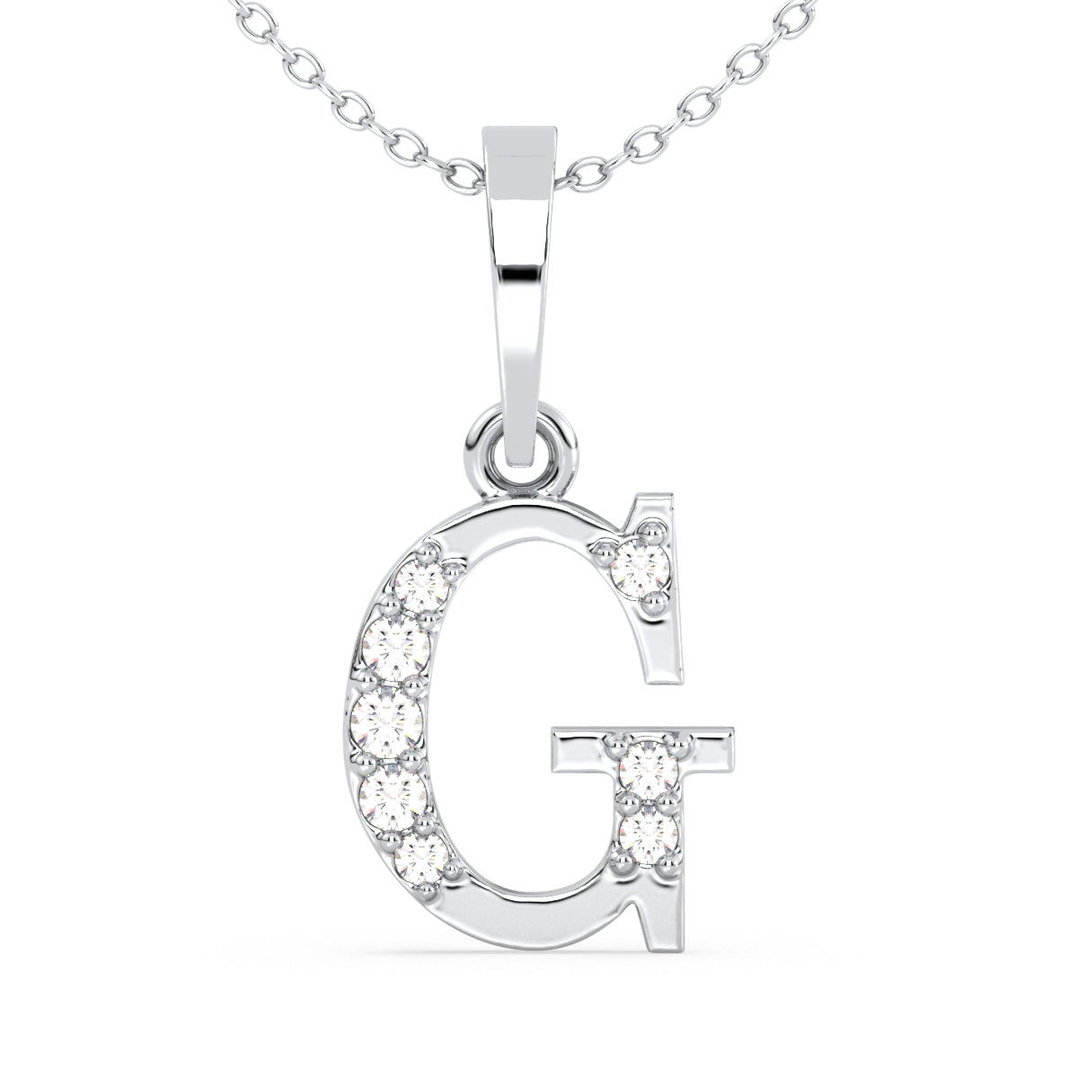 THEA LETTER 'G' LAB GROWN DIAMOND ALPHABET PENDANT, GOLD