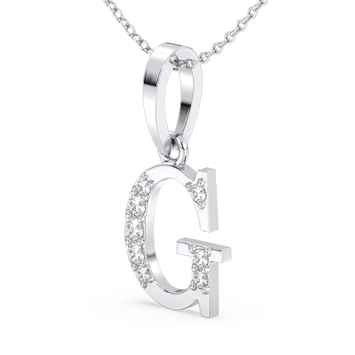 THEA LETTER 'G' LAB GROWN DIAMOND ALPHABET PENDANT, GOLD