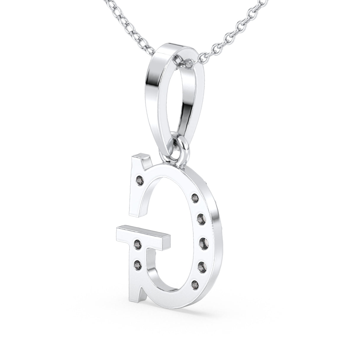 THEA LETTER 'G' LAB GROWN DIAMOND ALPHABET PENDANT, GOLD