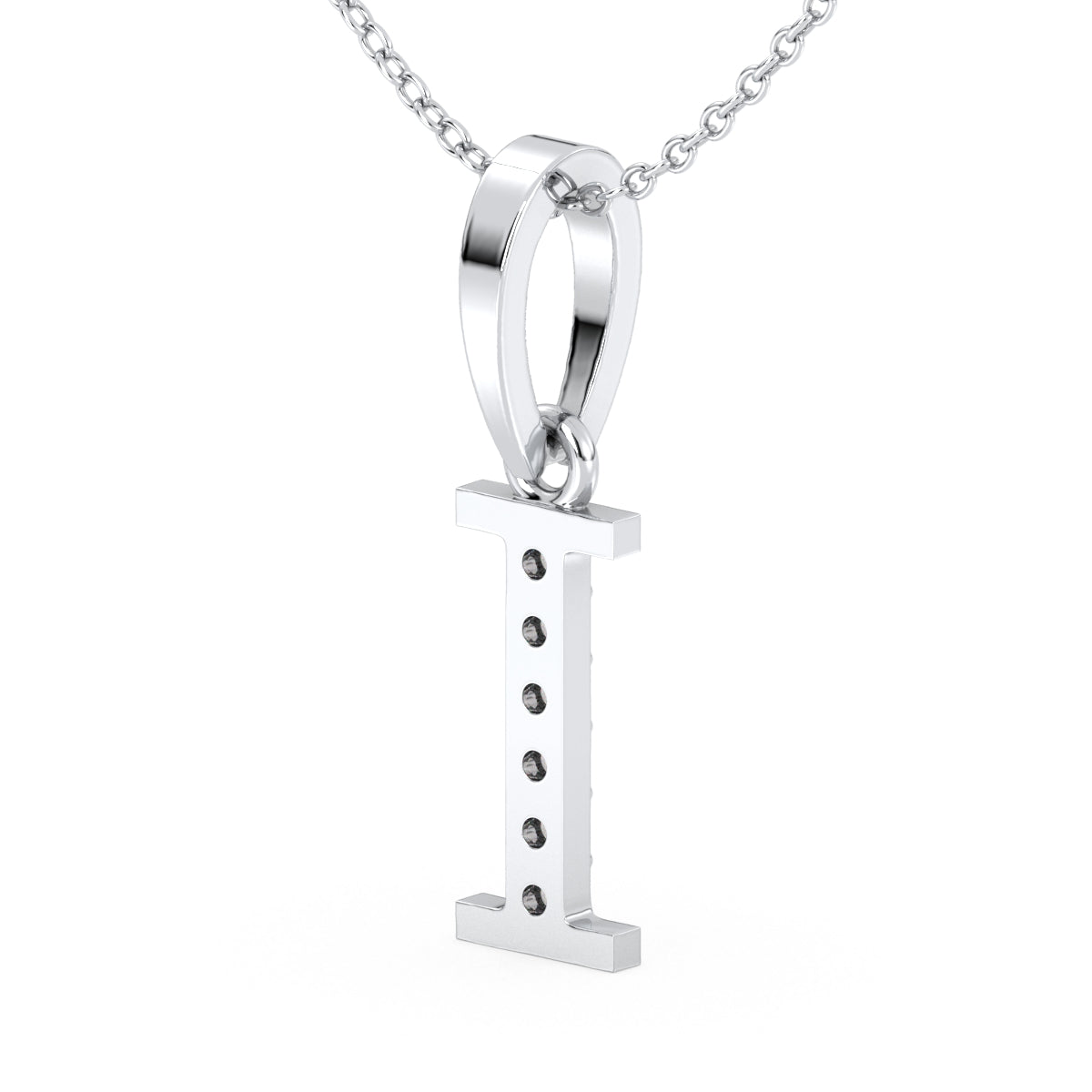 THEA LETTER 'I' LAB GROWN DIAMOND ALPHABET PENDANT, GOLD