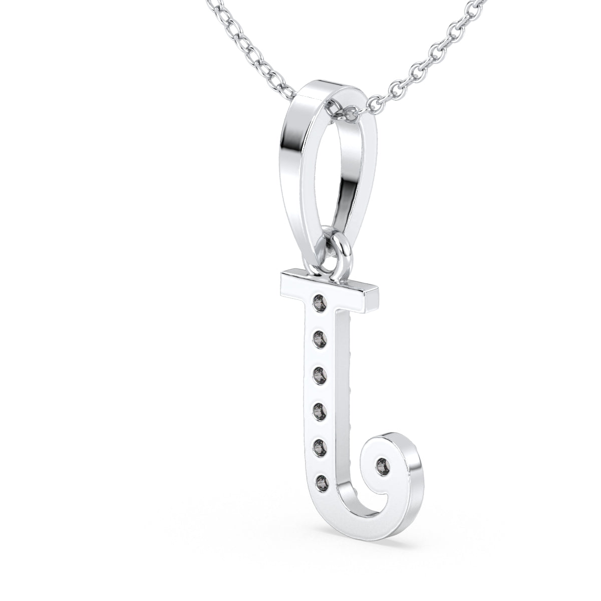 THEA LETTER 'J' LAB GROWN DIAMOND ALPHABET PENDANT, GOLD