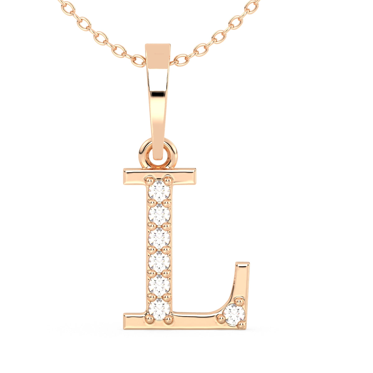 THEA LETTER 'L' LAB GROWN DIAMOND ALPHABET PENDANT, GOLD