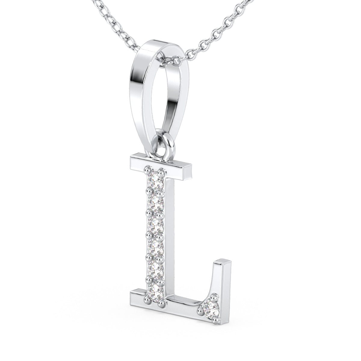 THEA LETTER 'L' LAB GROWN DIAMOND ALPHABET PENDANT, GOLD