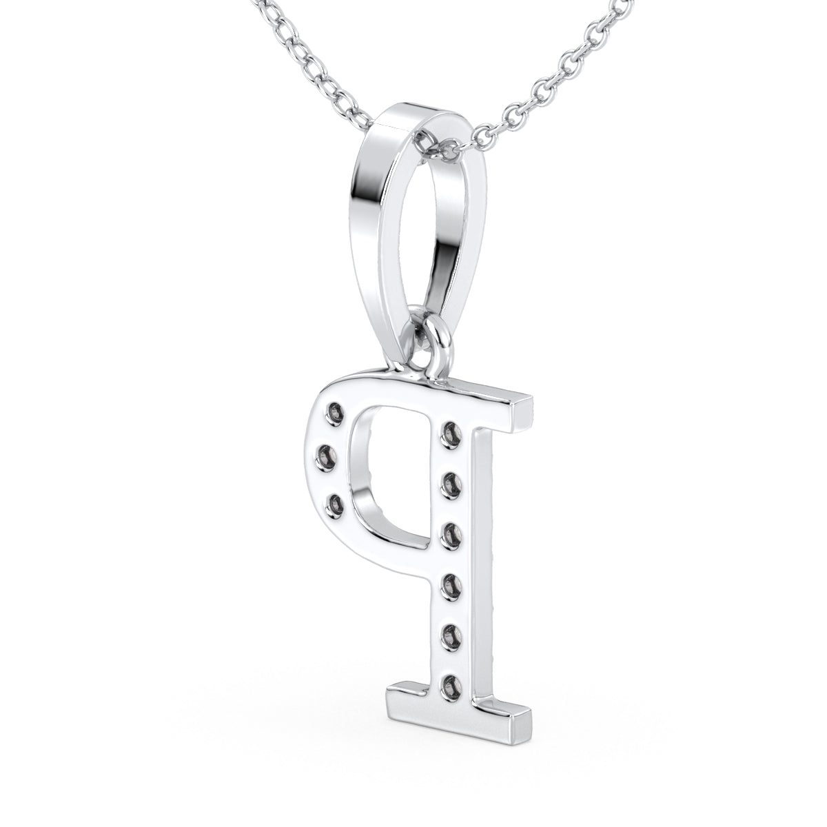 THEA LETTER 'P' LAB GROWN DIAMOND ALPHABET PENDANT, GOLD