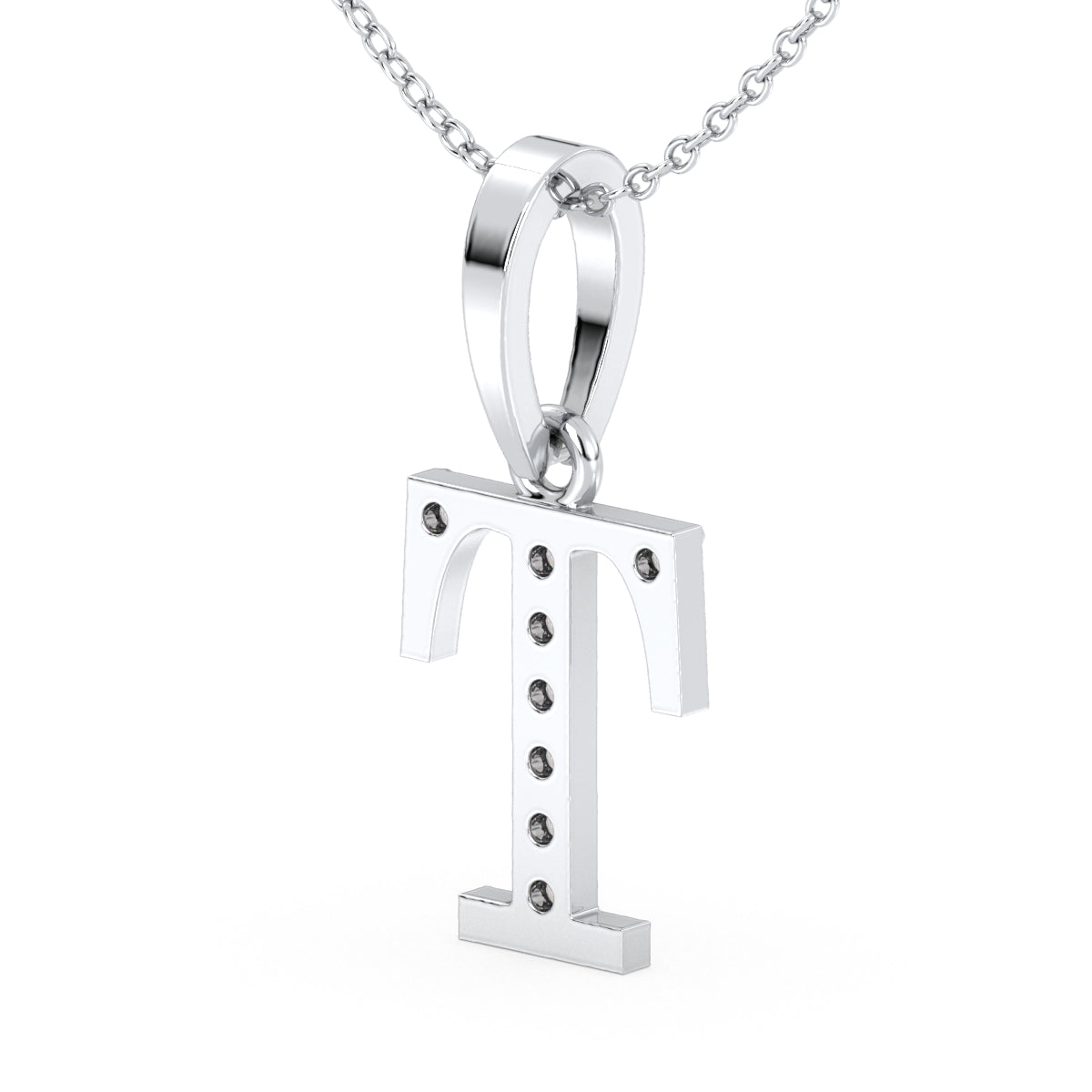 THEA LETTER 'T' LAB GROWN DIAMOND ALPHABET PENDANT, GOLD