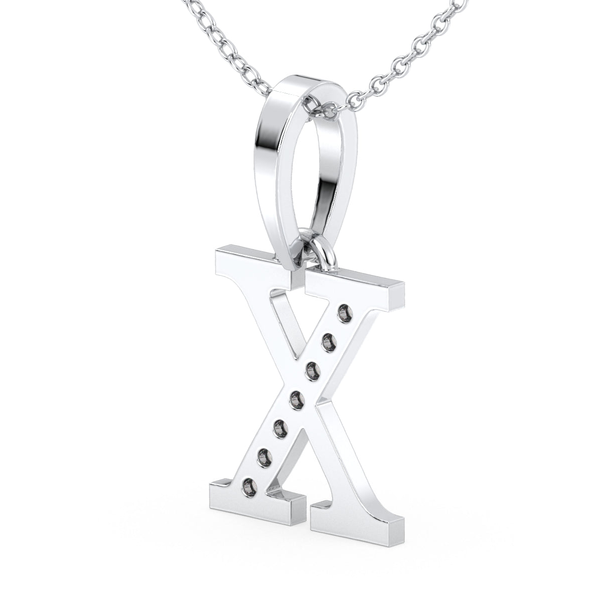 THEA LETTER 'X' LAB GROWN DIAMOND ALPHABET PENDANT, GOLD