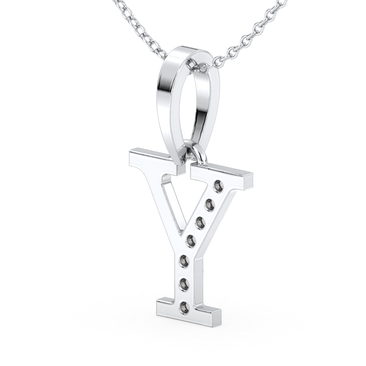 THEA LETTER 'Y' LAB GROWN DIAMOND ALPHABET PENDANT, GOLD