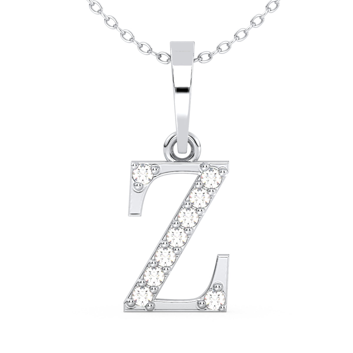 THEA LETTER 'Z' LAB GROWN DIAMOND ALPHAET PENDANT, GOLD