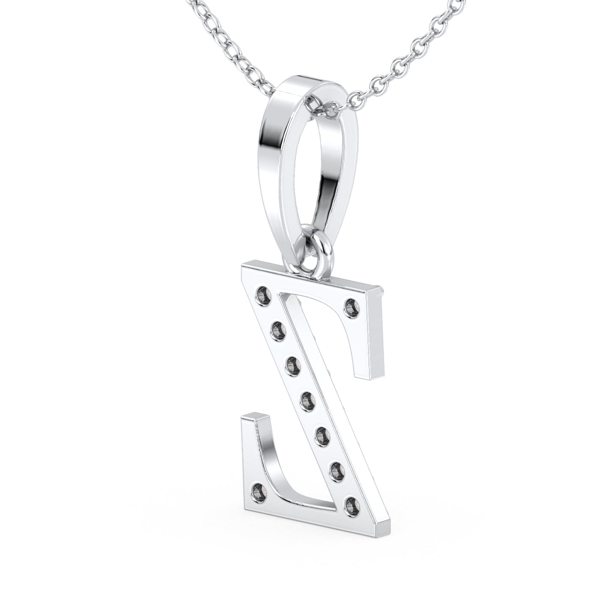 THEA LETTER 'Z' LAB GROWN DIAMOND ALPHAET PENDANT, GOLD