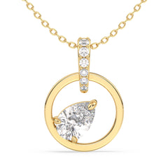 MARGUERITE PEAR CUT LAB GROWN DIAMOND ETERNAL ELEGANT PENDANT, GOLD