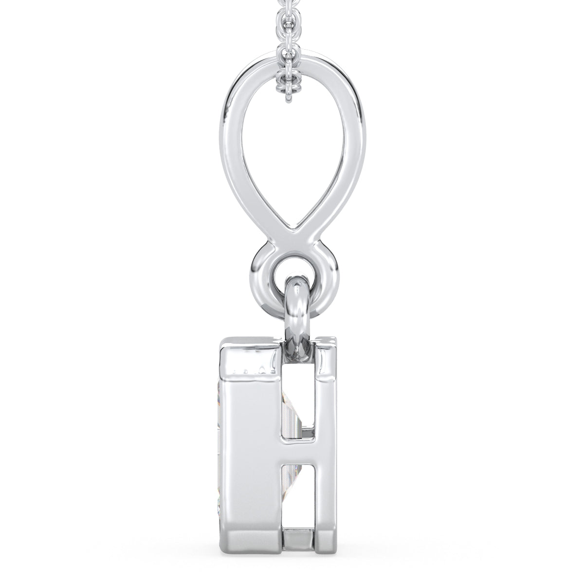 KATE BEZEL SET EMERALD CUT LAB GROWN DIAMOND ELEGANT PENDANT, GOLD