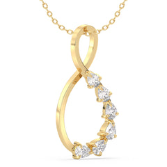 MARGUERITE PEAR CUT LAB GROWN DIAMOND STUDDED INFINITY LOOP PENDANT, GOLD