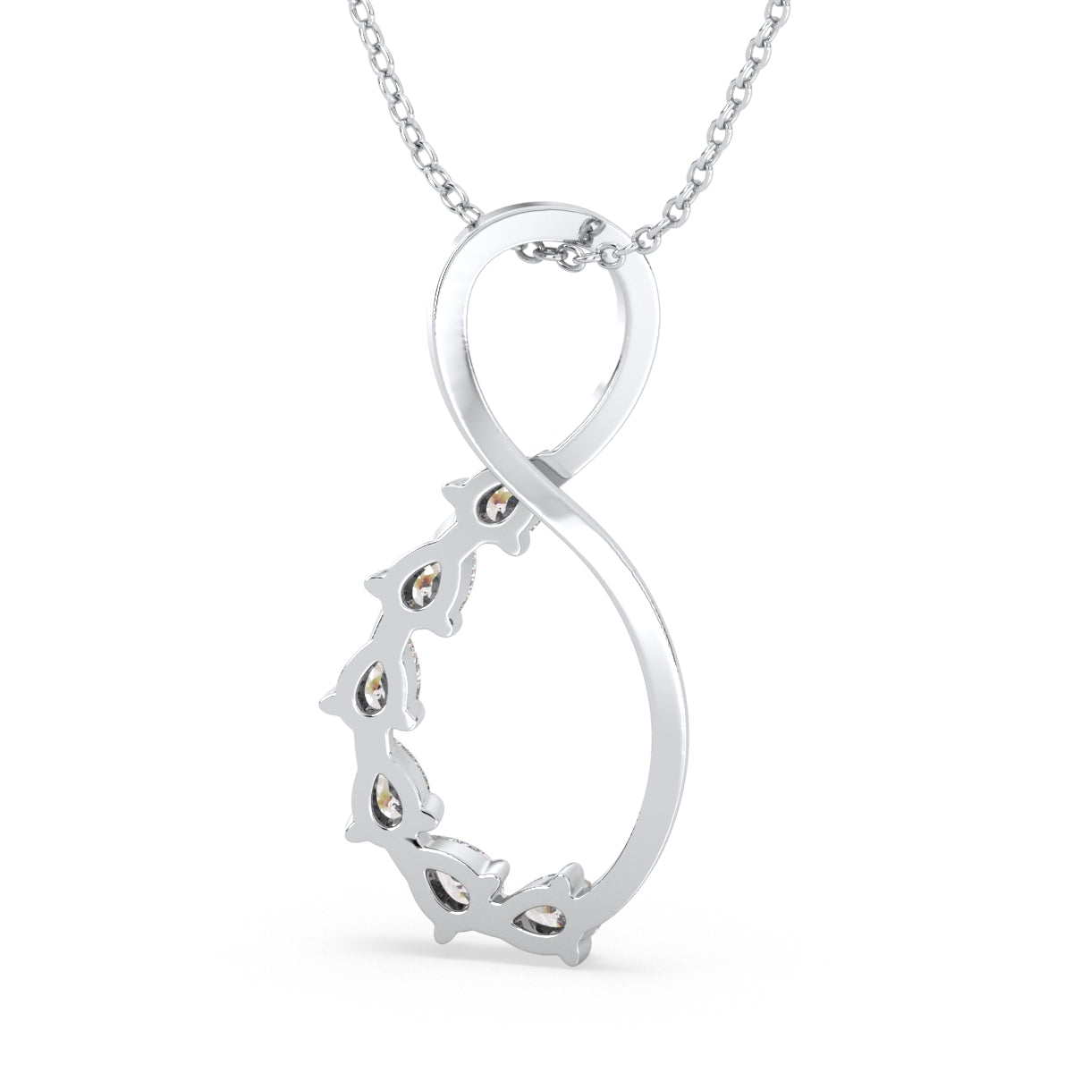 MARGUERITE PEAR CUT LAB GROWN DIAMOND STUDDED INFINITY LOOP PENDANT, GOLD