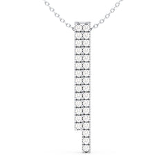 CLARETTE DOUBLE ROW ROUND CUT LAB GROWN DIAMOND STUDDED PENDANT, GOLD