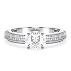 SOPHIA SINGLE BAND ROUND CUT LAB GROWN DIAMOND WEDDING STACKABLE RING, GOLD