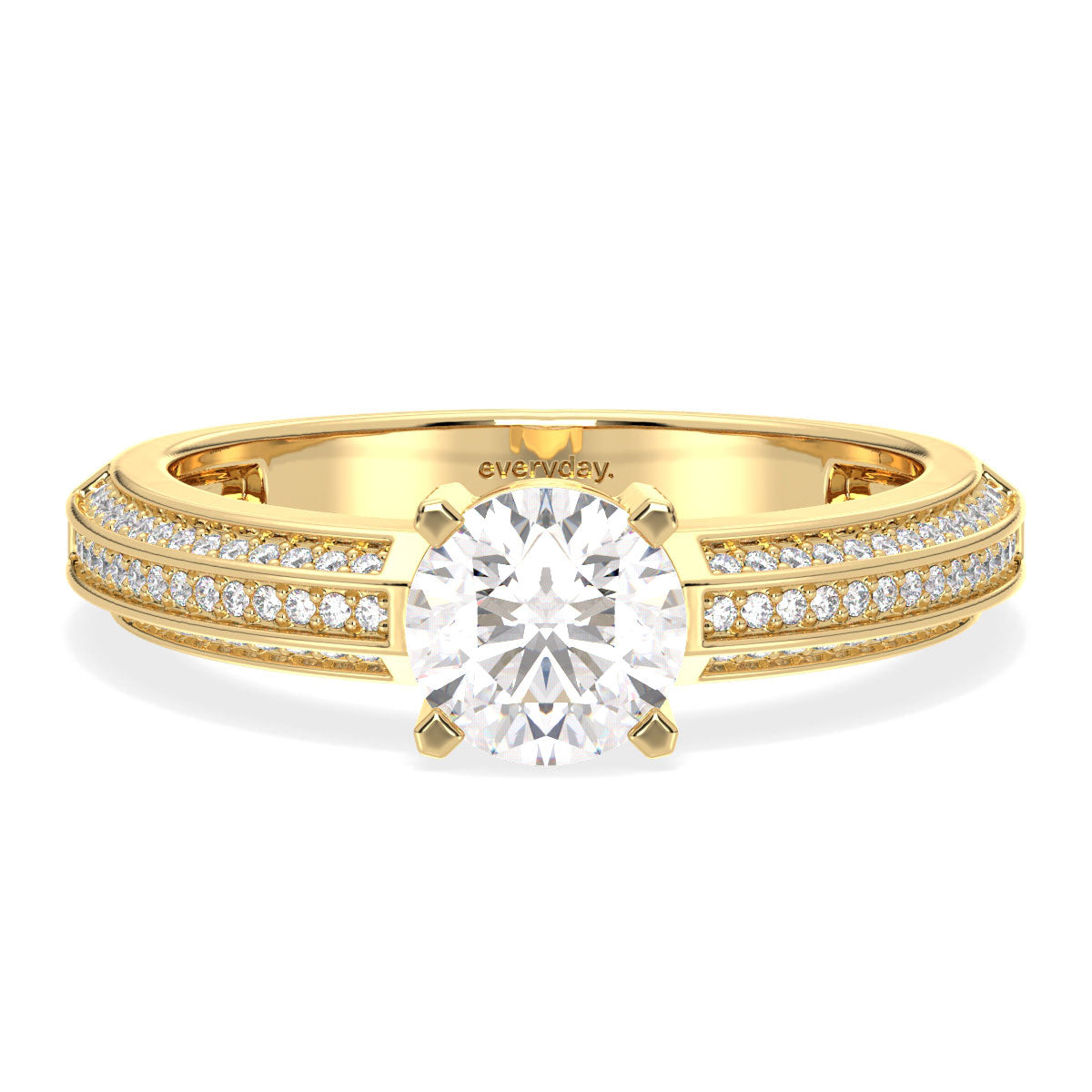 SOPHIA SINGLE BAND ROUND CUT LAB GROWN DIAMOND WEDDING STACKABLE RING, GOLD